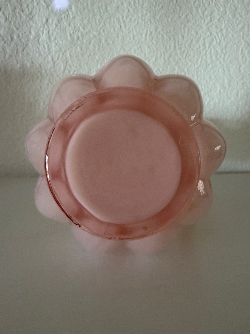 Fenton Soft Pink Ruffled Glass Pitcher - Picture 4 of 5